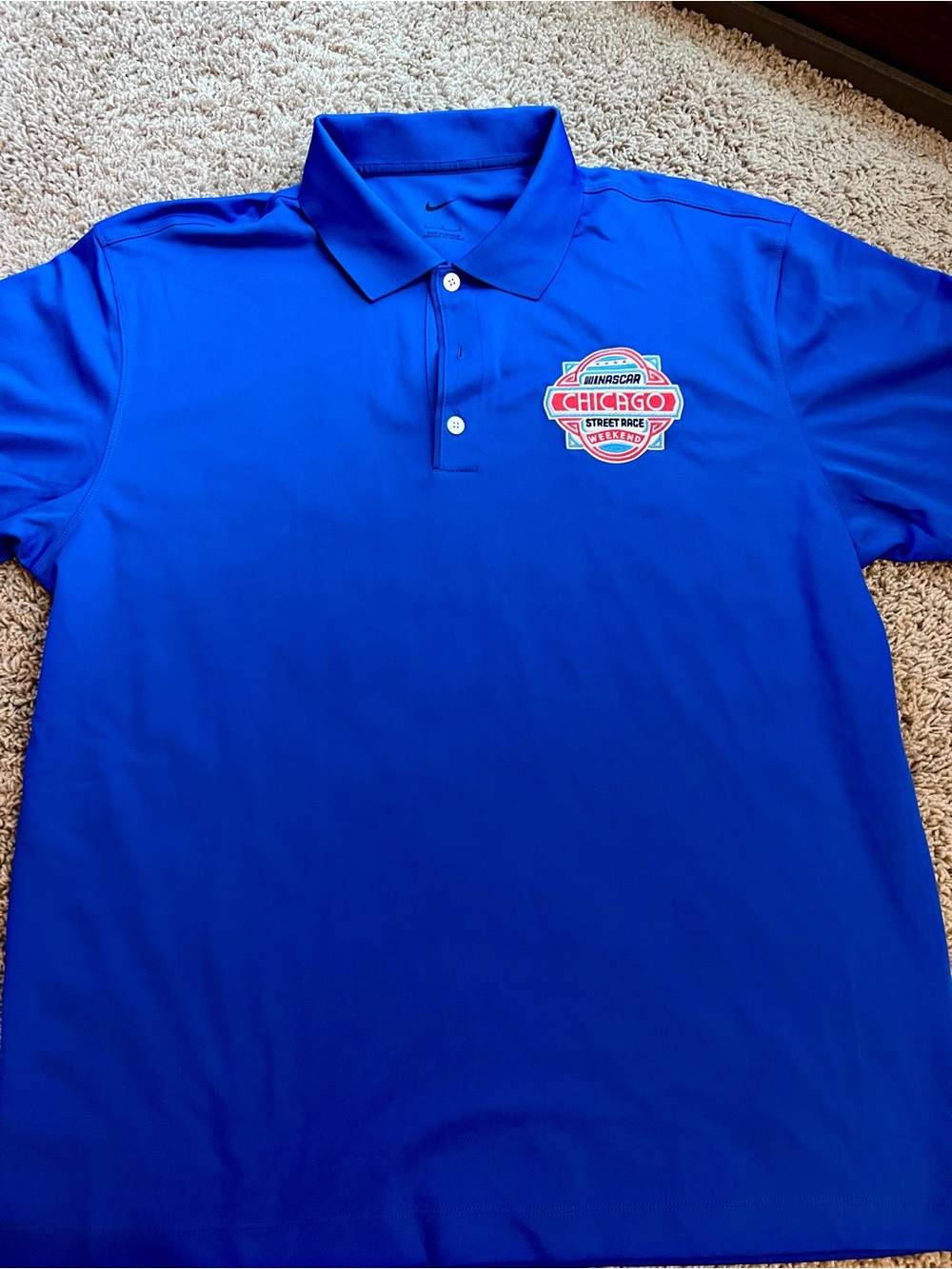 Chicago Street Race Logo Blue Polo Shirt size large